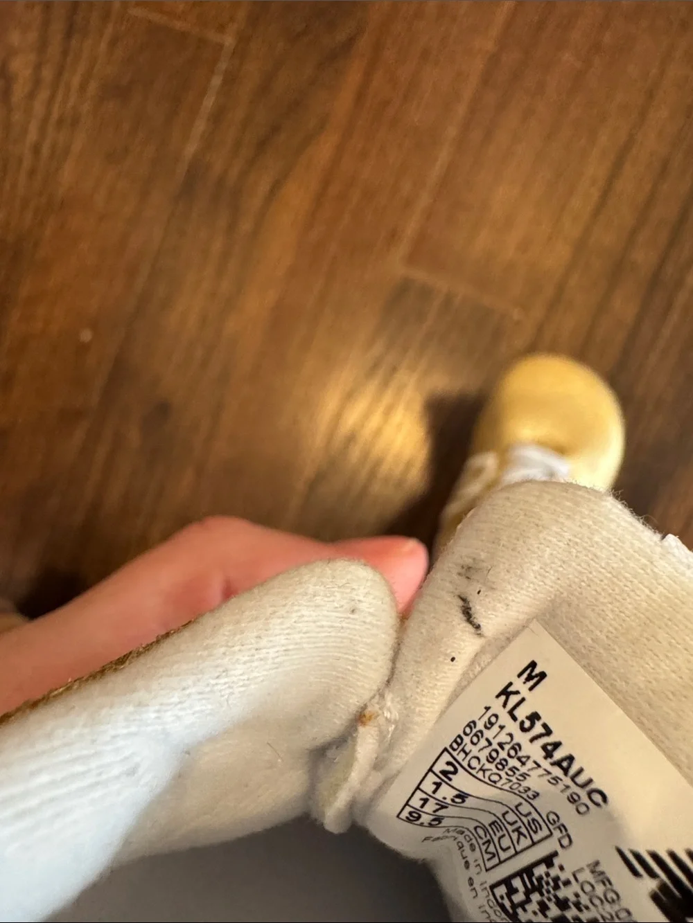 New Balance 574 V1 Crib Sneakers Gold Metallic Baby Size 2 Soft Sole
